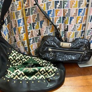 Maxx New York Black and Green Shoulder Bag and Maxx NY clutch bundle